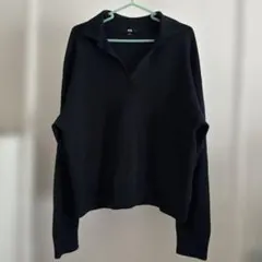 ユニクロ スムースコットンリラックスポロセーター L