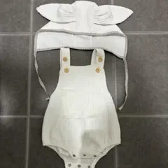 ウサギ耳付きロンパース・帽子セット