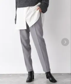 ジーナシス クラシックスリム テーパードパンツ グレー