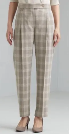 グリーンレーベルリラクシング　チェックテーパードパンツ