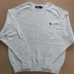 Ralph Lauren コットンニットセーター ホワイト Ｌのサムネイル