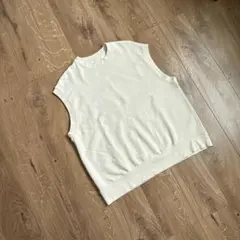 アイボリー ノースリーブ ベスト M-L