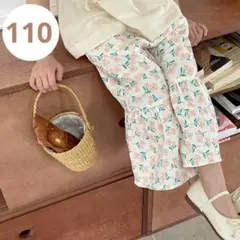 コットンパンツ 花柄 子供服130韓国 フレアパンツ フラワー 可愛い