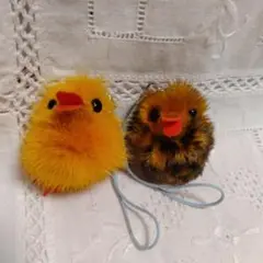ひよこ　ミンク　ストラップ　２個