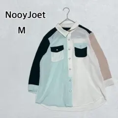 【NooyJoet】マルチカラーブラウスシャツ M 7分袖 個性的 i5237