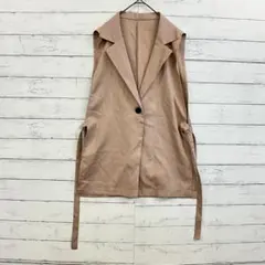 SUREVE ジレ ベスト テーラード ベージュ きれいめ 通勤 春秋 L