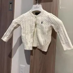 お値下げ中！美品　ラルフローレン リブニット　カーディガン ホワイト　アイボリー