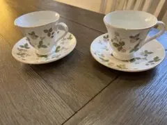 未使用.ワイルドストロベリー カップアンドソーサー 2客セットペアウェッジウッド