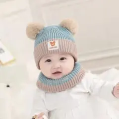 ベビー　ニット帽　帽子　赤ちゃん　ネックウォーマー　マフラー　冬　冬用　冬服