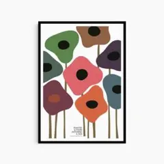 フラワーポスター イラスト ミッドセンチュリーモダン インテリア 50x70cm