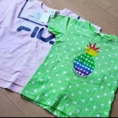 【送料込み❢】２点Tシャツ　110cm　ピンク　ライトグリーン