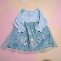 エルサ プリント 水色 ワンピース　95