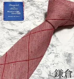 極美品 Maker's Shirt 鎌倉 ネクタイチェック柄 リネン混のサムネイル