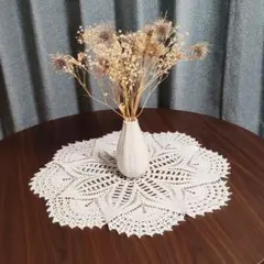 No.10『ホワイトのレース編みドイリー』ハンドメイド