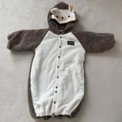 クマのフード付きロンパース 50-70 アウター　冬用　モコモコ