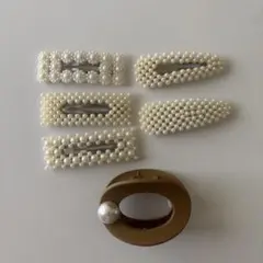 パール風ヘアクリップセット　まとめ売り
