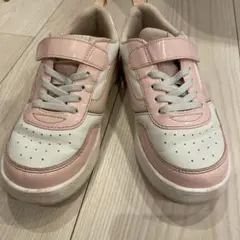 VANS ピンクホワイト スニーカー マジックテープ付き　20センチ