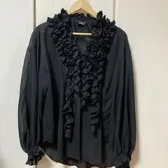 ジャーナルスタンダード レサージュ シアーフリルシャツ ブラック