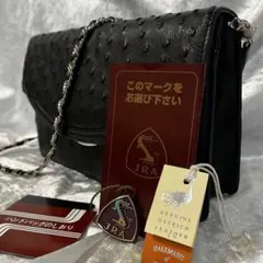 【極美品】日本製 オーストリッチ ショルダーバッグ ハンドバッグ 3way