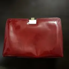 赤いハンドバッグ 光沢仕上げ ヴィンテージ 昭和レトロ