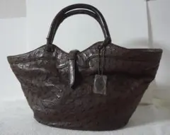 STRATEGY　オーストリッチ　ブラウン　茶　ハンドバッグ　レディース　JRA