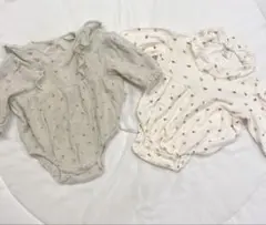 teteatete futafuta 花柄長袖ロンパース 2点セット