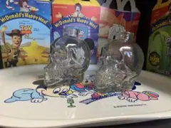 スカル型ガラス瓶 2個セット