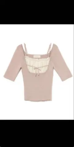 andmary Waffle ribbon tops ice blue - メルカリ