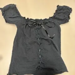 Love Junkie ダークグレー オフショルダー トップス