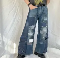 リメイクデニム　再構築デニム　古着屋3万ほどで買いました