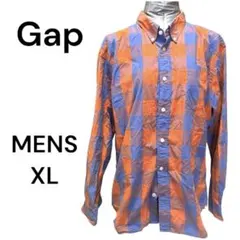 ギャップ XLサイズ ネルシャツ 体型カバー 大きめ 秋冬 暖色 長袖