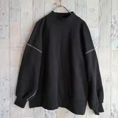 Tip top レディーススウェット　裏起毛　ブラック　プルオーバー　トレーナー