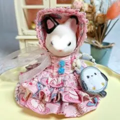 ドール着せ替女の子リバティ Wフリル ボンネット シマエナガバック2026(1)