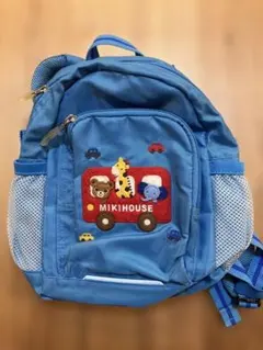 【送料込】mikihouseリュック 動物刺繍 青 ミキハウス 匿名配送　183