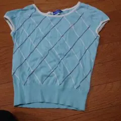 BURBERRY BLUE LABEL 半袖ニット 38 水色