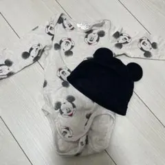 H&M ミッキーマウスロンパースと帽子セット 4-6M