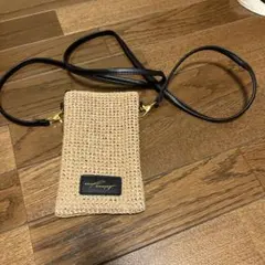 編み込みベージュスマホショルダーバッグのサムネイル
