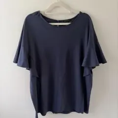 23区　洗える　フリル袖　トップス　大きめサイズ　2XL 44 ネイビーのサムネイル