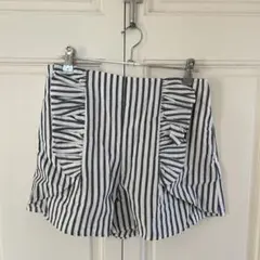 ZARA ストライプコットンショートパンツ