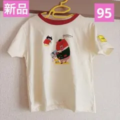 ハムスたんてい 半袖Tシャツ　95 白　ホワイト　アイボリー