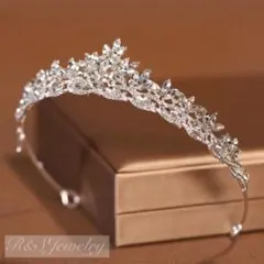 高品質ティアラリーフフラワーシルバーウェディングブライダル アクセサリー 結婚式