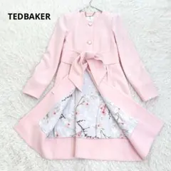 美品✨ 希少 テッドベイカー ノーカラー スプリングコート フロントベルト 花柄のサムネイル