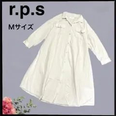 (b-575) r.p.s コットン リネン シャツワンピース 長袖 Ｍ