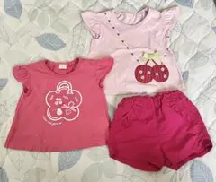 アカチャンホンポ　Tシャツ　80サイズ　パンツ　ショートパンツ　ピンク　女の子のサムネイル
