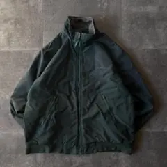 90s L.L.Bean ナイロンジャケット 無地 刺繍ロゴ 緑 XL A667