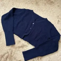 美品✨ネイビー ショート丈カーディガン M