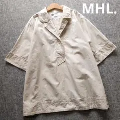 MHL　近年モデル　コットンリネン　プルオーバー　オープンカラーシャツ　ゆったり