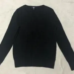 【匿名配送】ユニクロ カシミヤ100% ニットセーター Vネック ブラック M