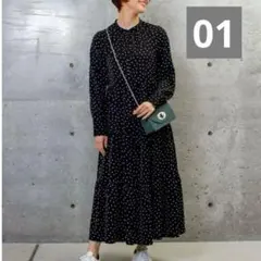 【STYLE DELI】ドット柄ティアードワンピース
