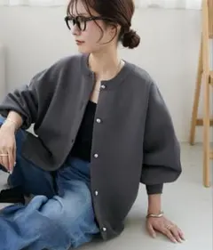 Discoat メタル釦スポンディッシュカーディガン